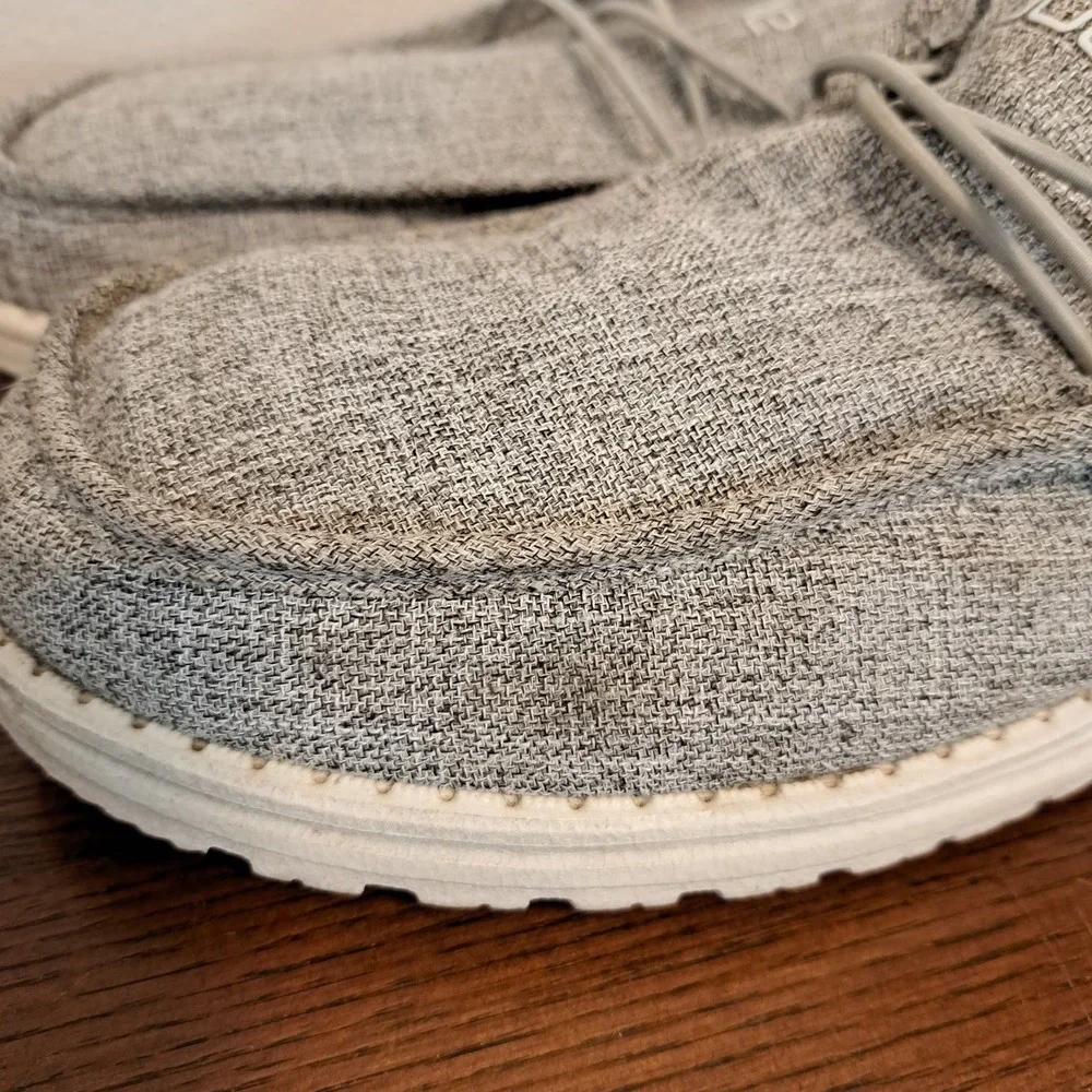 Hey Dude Wally Linen Iron Grey Men's Slip On Loafers Size 12 110793901